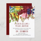 WE DOEN Zonnebloemen Burgundy Blue Wedding Invites (Voorkant / Achterkant)