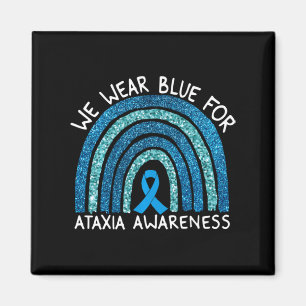 We Draag Blauw voor Ataxia Awareness Rainbow Gift Magneet