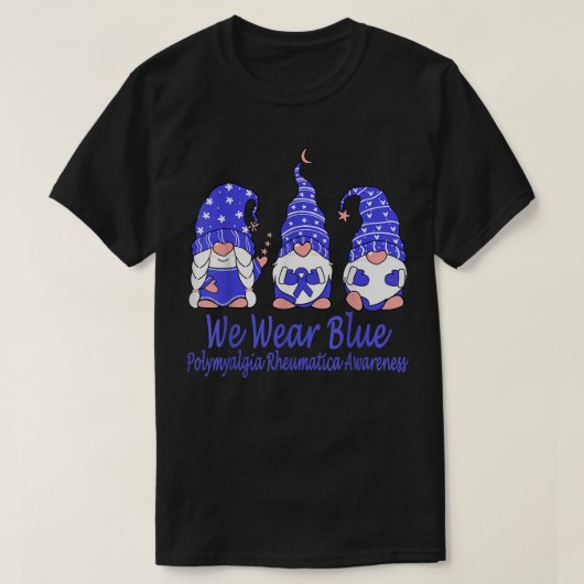 We Draag blauw voor polymyalgie Rheumatica bewustz T-shirt (Design voorkant)