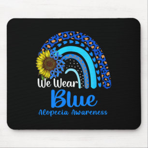 We Draag Blue Alopecia Awareness Rainbow Muismat