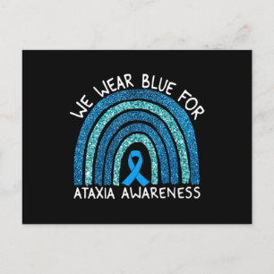 We Draag Blue voor Ataxia Awareness Rainbow Gift T Briefkaart