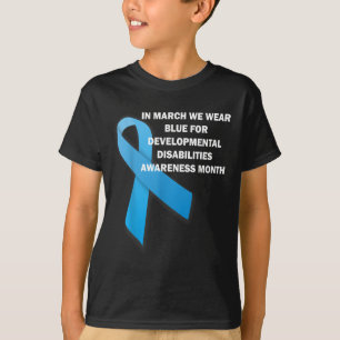 We Draag Blue voor ontwikkelingsstoornissen Awaren T-shirt
