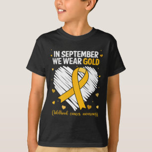 We Draag Gold Childhood Cancer Awareness Gold Ribb T-shirt