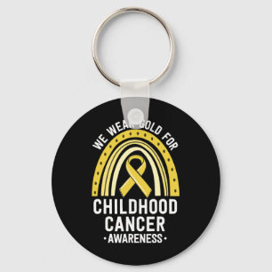 We Draag Gold Childhood Cancer Awareness Matching Sleutelhanger