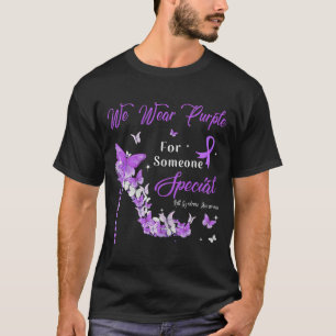 We Draag het bewustzijn van het Paarse vlinders Re T-shirt