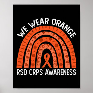 We Draag Oranje regenboog voor RSD CRPS Awareness Poster