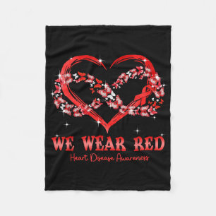 We Draag Red Butterfly Heart Disease Awarenes Fleece Deken