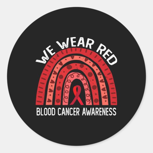 We Draag rood voor de bekendheid met bloedkanker 2 Ronde Sticker (Voorkant)