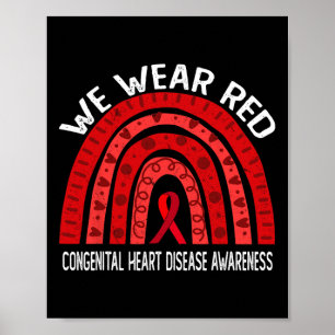 We Draag rood voor het bewustzijn van congenitale Poster