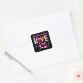 We Draag roze leraar borstkanker Vierkante Sticker (Envelop)