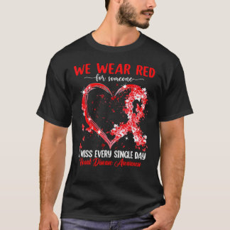 We Draag roze voor hartziekte bewustzijn hartrib T-shirt