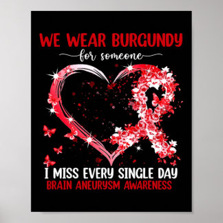 We Draag roze voor hersenbewustwording Hart Ri Poster