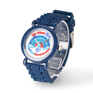 We dragen blauw voor Autisme Acceptatie Horloge