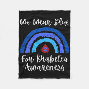 We dragen blauw voor Type Eén Diabetes Bewustheids Fleece Deken