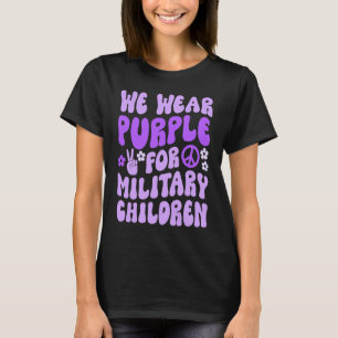 We dragen paars voor militair kinderen t-shirt