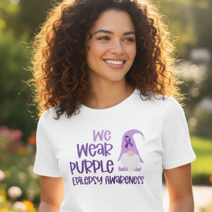 We dragen paarse epilepsie bewustzijn kabouter Tri-Blend shirt