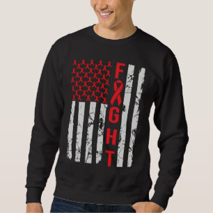 We dragen rode N USA vlag versleten hartziekte Aw Trui