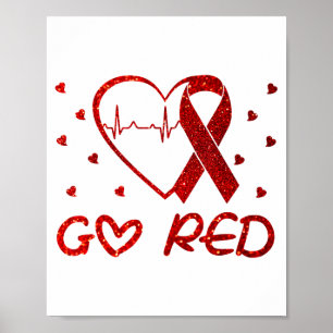 We dragen rood in februari, Go Red Hartziekte bewu Poster