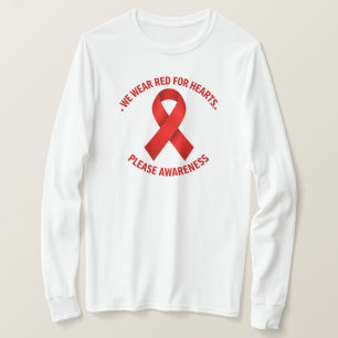 We dragen rood voor harten – Rode lint bewustzijn T-shirt