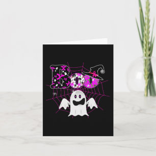 We dragen roze heksenhoed Boo spook borstkanker Ha Kaart
