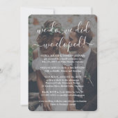 We Eloped 2 Foto-overlay Trouwreceptie Wit Kaart (Voorkant)
