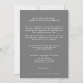 We Eloped 3 Photos Faire-part Invitation gris (Dos)