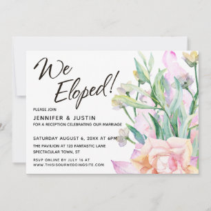 We Eloped Artistieke Aquarel Bloemenboeket Kaart