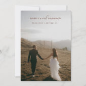 We Eloped Brown Floral Boho | Photo Wedding Aankondiging (Voorkant)