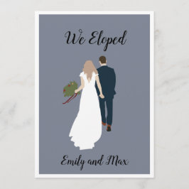 "We Eloped" Eenvoudige Huwelijksaankondigingskaart Kaart