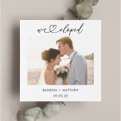 We Eloped Foto Calligrafie Script Bruiloft Aankondiging