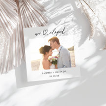 We Eloped Foto Calligrafie Script Bruiloft