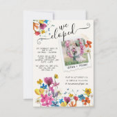 We Eloped Geperste Bloemen Boho Aankondiging (Voorkant)