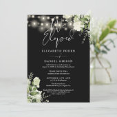 We Eloped Greenery Floral Wedding Vows Party Kaart (Staand voorkant)