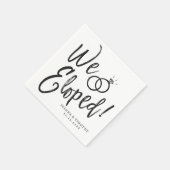 We Eloped Huwelijkssluiting Feest Script Lettering Servet (Hoek)