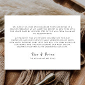 We Eloped Minimalistisch Script Custom Trouwfoto Aankondiging