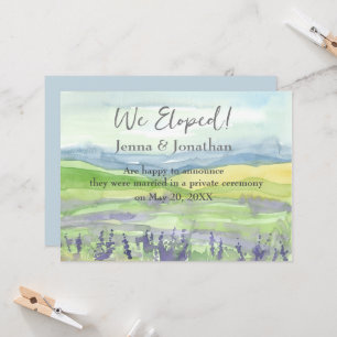 We Eloped Mountain Wildflower bruiloft aankondigin