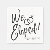 We Eloped Post-Nuptial Party Script Lettering Servet (Voorkant)
