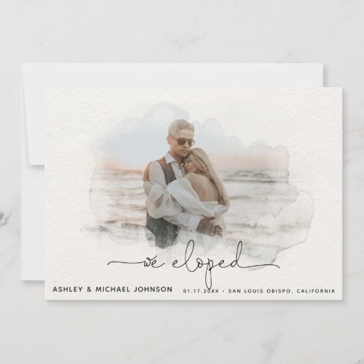 We Eloped Script 4 foto bruiloft aankondiging (Voorkant)