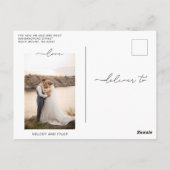 We Eloped Script Heart Chic Wedding Photo Briefkaa Briefkaart (Achterkant)