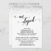 We Eloped Script Silver Confetti Ontvangst-Uitslui Kaart (Voorkant / Achterkant)