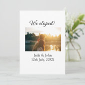 We eloped voeg koppel naam stad, datum net getrouw aankondiging (Staand voorkant)