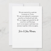 We eloped voeg koppel naam stad, datum net getrouw aankondiging (Achterkant)