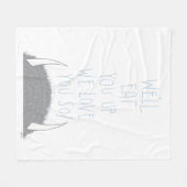 We eten je wel op. We houden van je. -Blauw Fleece Deken (Voorkant (Horizontaal))