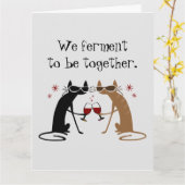 We Fermenteren Om Samen Te Zijn Wijn Woordspeling Kaart (Gele Bloem)