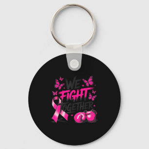 We Fight Together Vechtershandschoenen Borstkanker Sleutelhanger