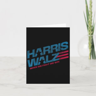 We Fight We Win Kamala Harris Kat Lady Boho  Kaart