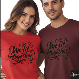 We Fit Together Brush Script Splatters T-shirt