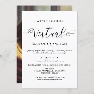 We gaan een virtuele bruiloft foto maken kaart