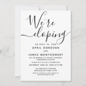 We Gaan Elopende Typografie Huwelijksuitnodiging Kaart (Voorkant)