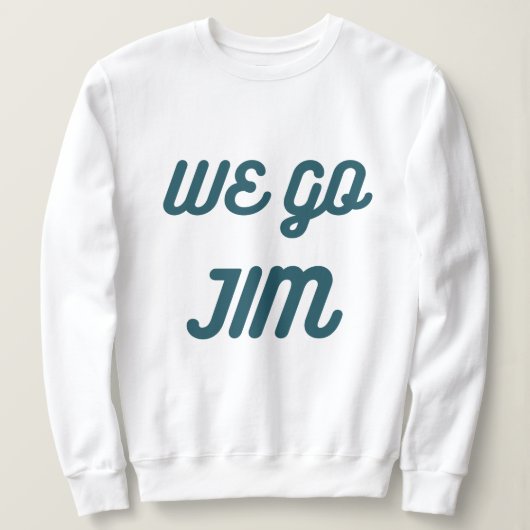 We gaan Jim, gym grappig met blauwe tekst Trui (Design voorkant)